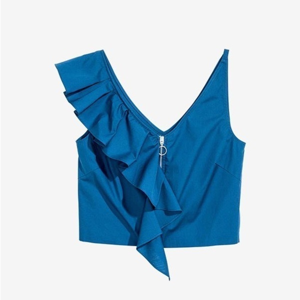 H&M Blue Ruffle Tank Top - Picture 3 of 6